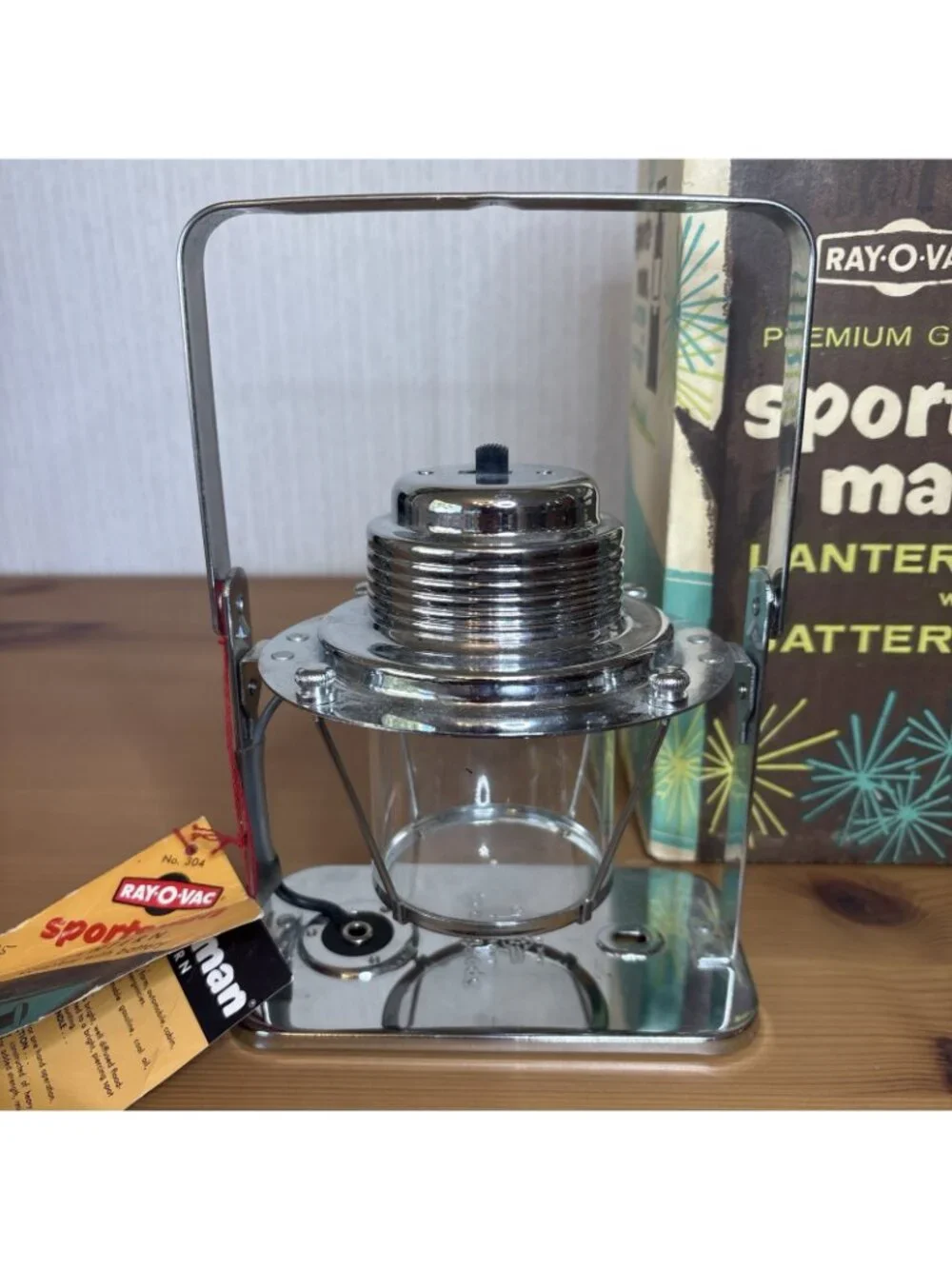 Vintage Ray O Vac Sportsman Lantern 304 Chrome Original Box Made in USA